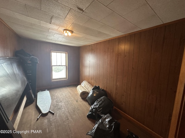 301 Tedrick St, Pittston, PA 18640 - unfurnished bedroom featuring wood finished floors and wood walls