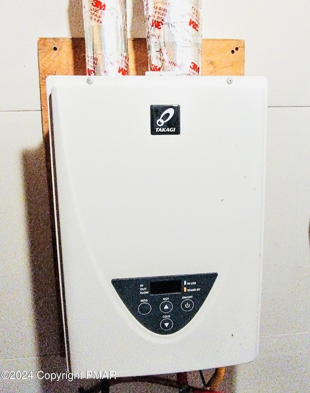 interior details with water heater