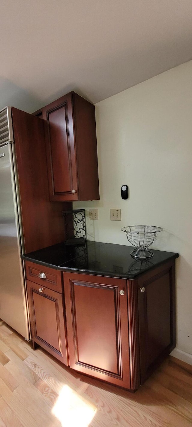 139 Eliot Ln, Albrightsville, PA 18210 - bar area with light wood-style flooring and stainless steel refrigerator