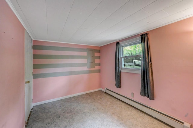 159 Sandstone Dr, Dingmans Ferry, PA 18328 - unfurnished room with a baseboard radiator and ornamental molding