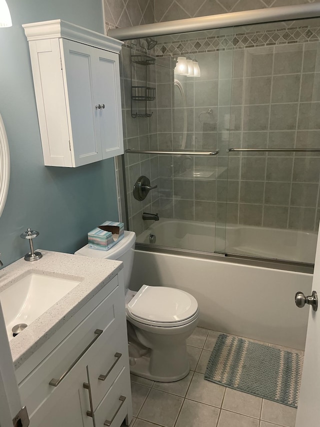 1515 Beech Spring Dr, Pocono Pines, PA 18350 - full bath with tile patterned floors, toilet, enclosed tub / shower combo, and vanity