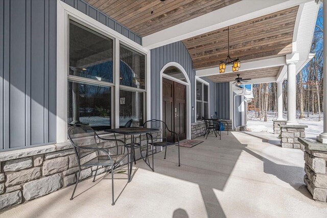 115 Ridgewood Ln, Hawley, PA 18428 - view of patio / terrace featuring ceiling fan