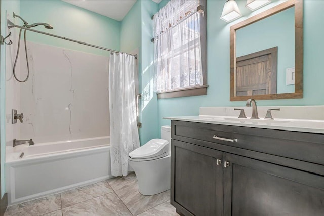 115 Ridgewood Ln, Hawley, PA 18428 - bathroom featuring vanity, toilet, and shower / bathtub combination with curtain
