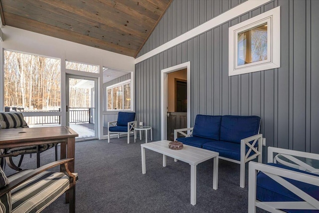 115 Ridgewood Ln, Hawley, PA 18428 - sunroom / solarium featuring lofted ceiling and an outdoor living space
