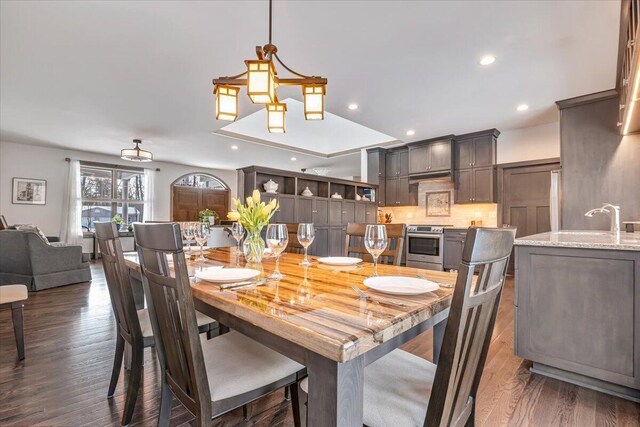 115 Ridgewood Ln, Hawley, PA 18428 - dining room featuring dark wood-style flooring and recessed lighting