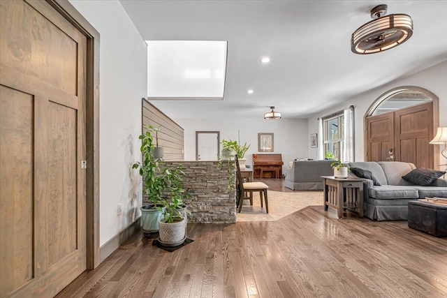 115 Ridgewood Ln, Hawley, PA 18428 - entryway with wood finished floors, recessed lighting, and baseboards