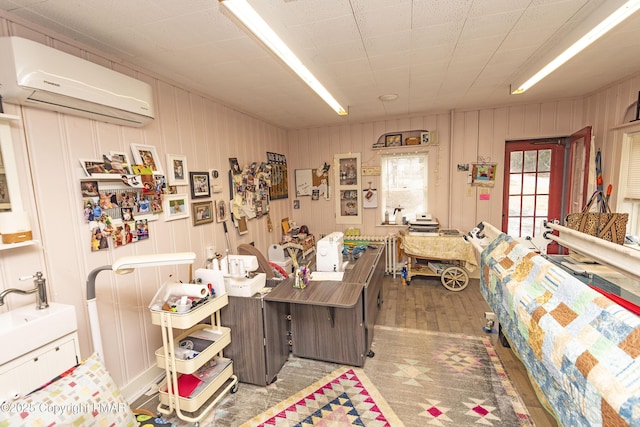 office area featuring a wall mounted air conditioner