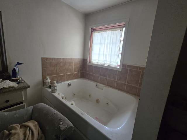 bathroom featuring a jetted tub