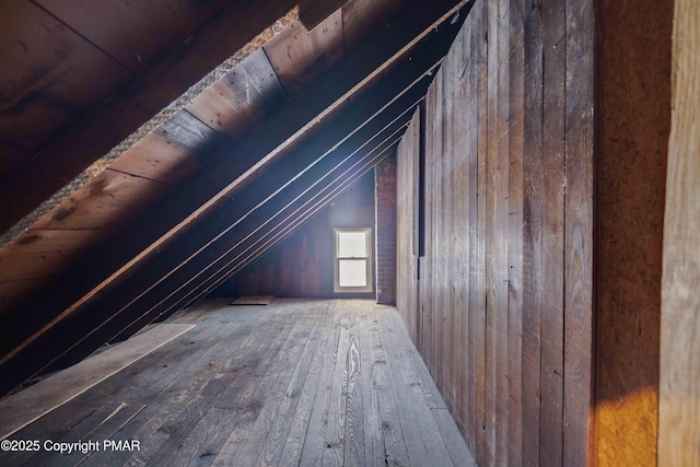 view of unfinished attic