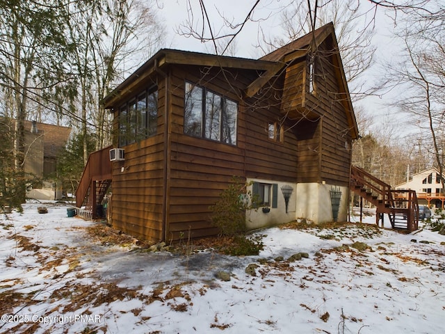 view of snowy exterior