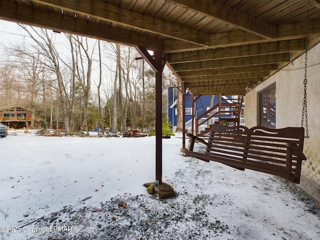 view of snowy yard