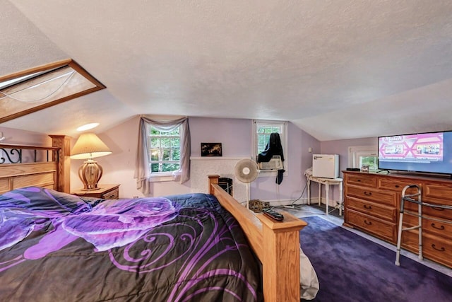 325 Mt Nebo Rd, East Stroudsburg, PA 18301 - carpeted bedroom featuring vaulted ceiling and a textured ceiling