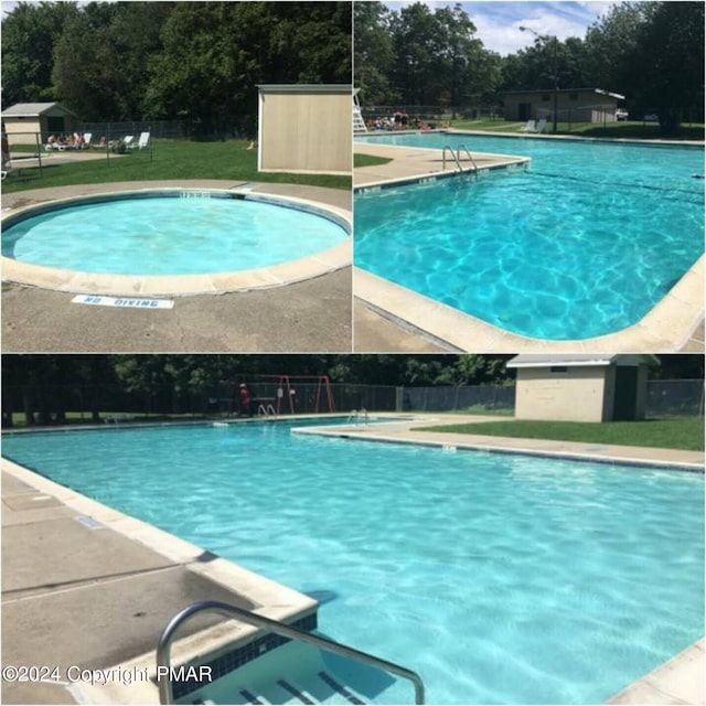 pool featuring fence