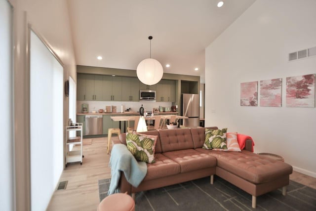 290 Wyomissing Dr, Pocono Lake, PA 18347 - living room featuring recessed lighting and light wood-style flooring
