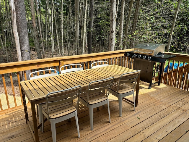 290 Wyomissing Dr, Pocono Lake, PA 18347 - deck with outdoor dining area and a grill