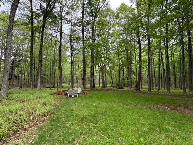 122 Sawmill Rd, Pocono Lake, PA 18347 - view of yard featuring a forest view