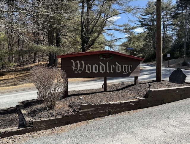 view of community sign
