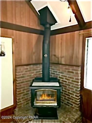 details with a wood stove