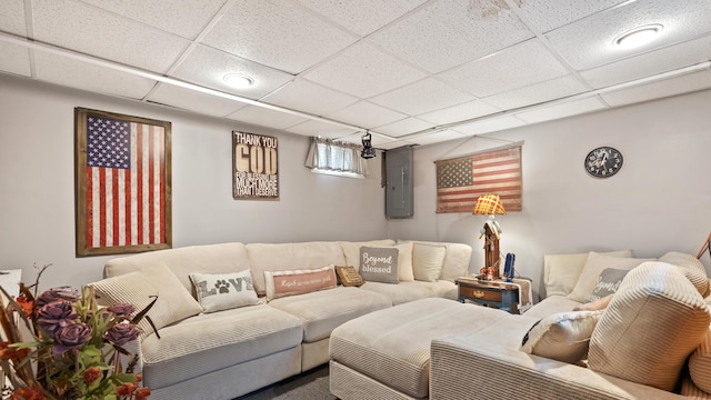 3063 Clearview St, Easton, PA 18045 - living area with electric panel and a drop ceiling
