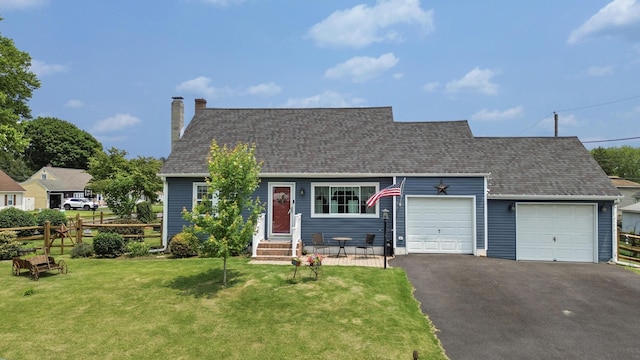 3063 Clearview St, Easton, PA 18045 - cape cod-style house featuring a garage, driveway, a chimney, and a shingled roof