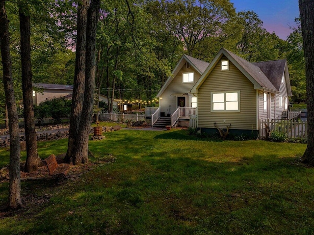 3137 Fern Rd, Pocono Summit, PA 18346 - view of back of house at dusk