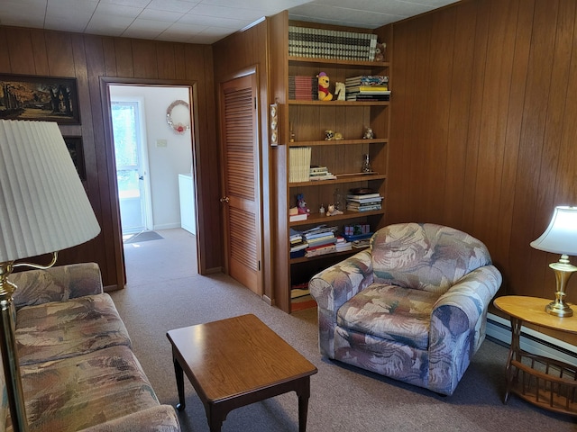 7425 W Dogwood Ln, Cresco, PA 18326 - carpeted living room featuring wooden walls