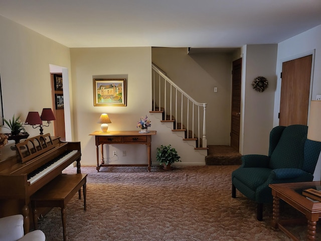 7425 W Dogwood Ln, Cresco, PA 18326 - living area with carpet floors and stairs