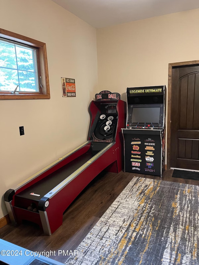 bedroom with wood finished floors