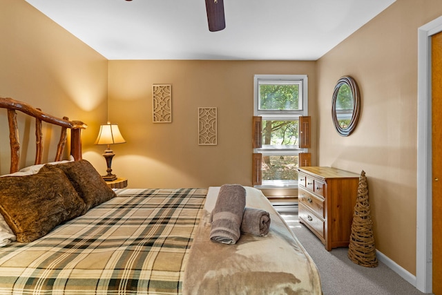 8 Big Boulder Rd, Lake Harmony, PA 18624 - bedroom featuring carpet floors, baseboards, and a ceiling fan