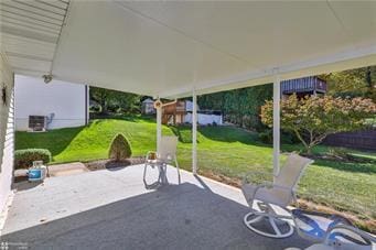 view of patio featuring cooling unit