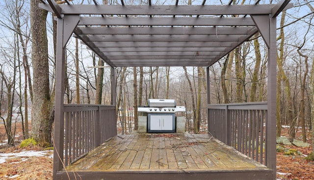 deck with a pergola