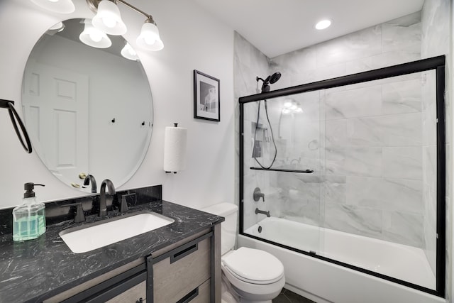 106 Alwen Ave, East Stroudsburg, PA 18301 - full bath featuring toilet, vanity, enclosed tub / shower combo, and recessed lighting