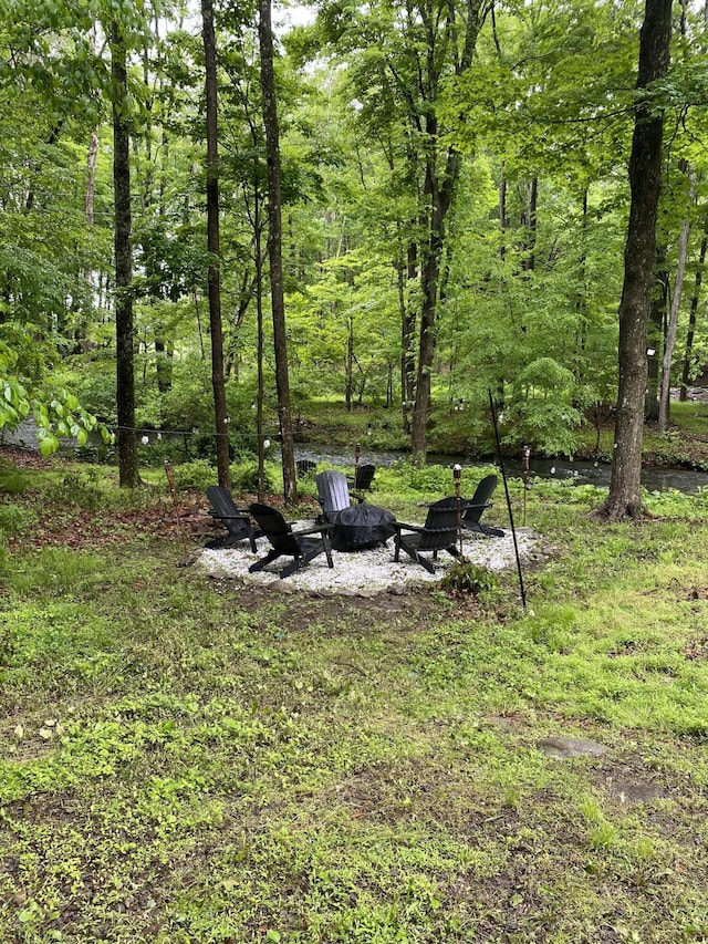 106 Alwen Ave, East Stroudsburg, PA 18301 - view of yard featuring an outdoor fire pit