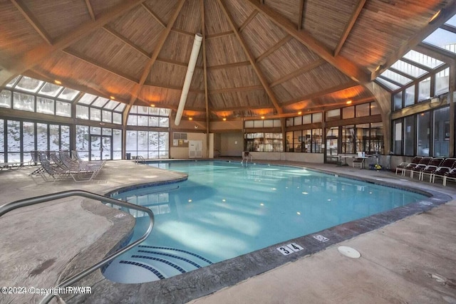 community pool with a patio and a lanai