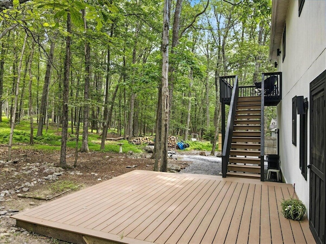 754 Clubhouse Dr, East Stroudsburg, PA 18302 - wooden deck with stairs