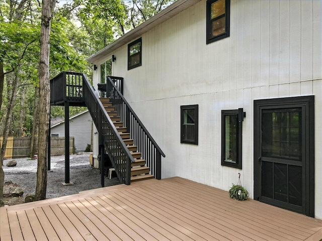 754 Clubhouse Dr, East Stroudsburg, PA 18302 - wooden deck with stairway