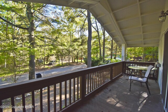 balcony featuring a porch