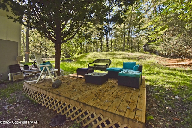 view of patio with a wooden deck