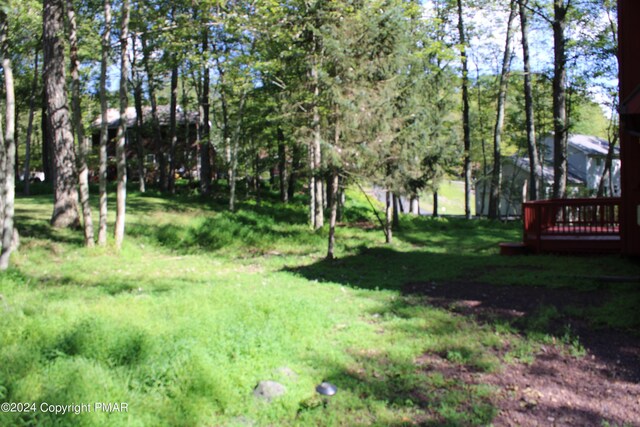 101 Withywindle Way, Tamiment, PA 18371 - view of green lawn with a wooden deck