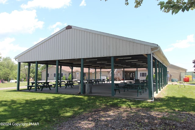 view of community with a lawn