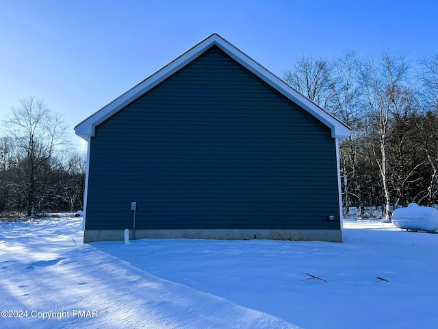 view of snowy exterior