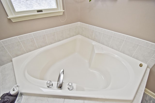 bathroom featuring a garden tub
