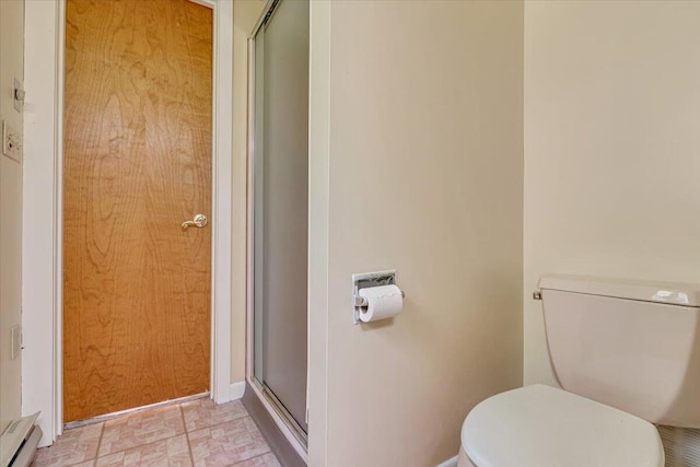 250 Sunrise Loop, Henryville, PA 18332 - full bath with a stall shower and baseboard heating