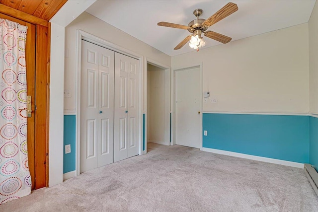 250 Sunrise Loop, Henryville, PA 18332 - unfurnished bedroom with carpet flooring, a closet, and a ceiling fan
