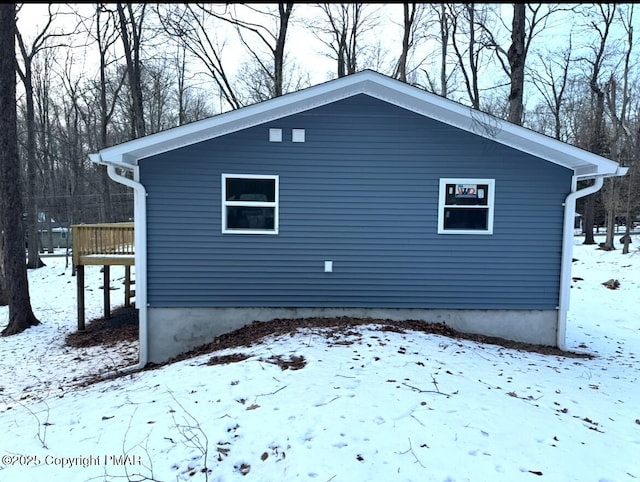 view of snowy exterior