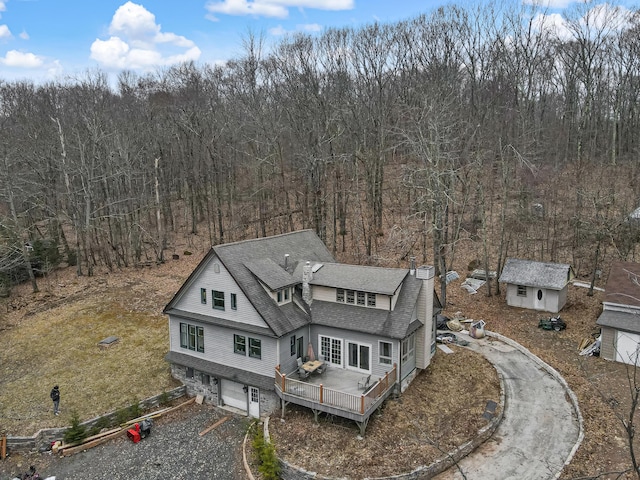 141 Old River Rd, Thornhurst, PA 18424 - drone / aerial view featuring a wooded view