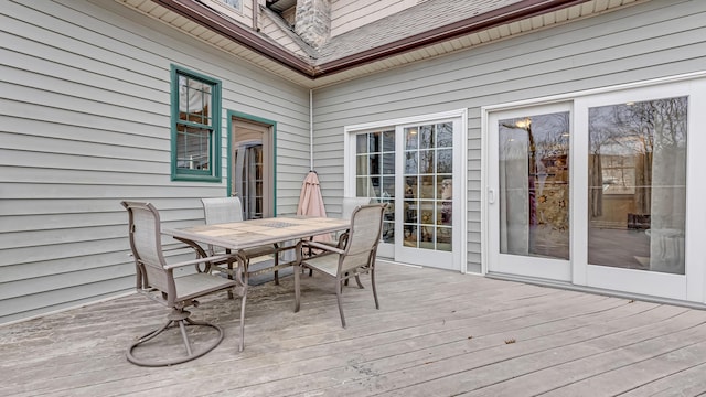 141 Old River Rd, Thornhurst, PA 18424 - wooden deck featuring outdoor dining area
