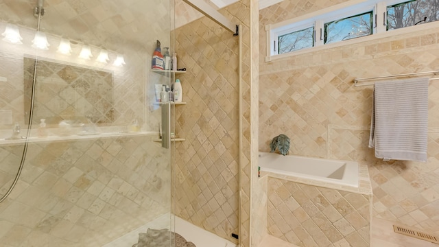 141 Old River Rd, Thornhurst, PA 18424 - bathroom with tiled shower and tiled bath