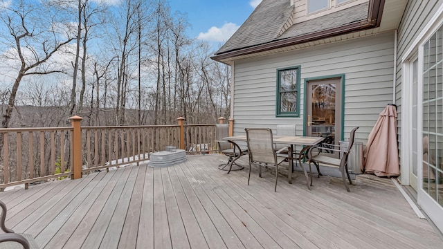 141 Old River Rd, Thornhurst, PA 18424 - deck featuring outdoor dining area
