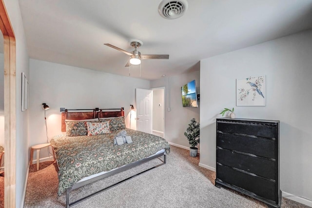 134 Altemose Rd, Pocono Lake, PA 18347 - carpeted bedroom with visible vents, baseboards, and ceiling fan